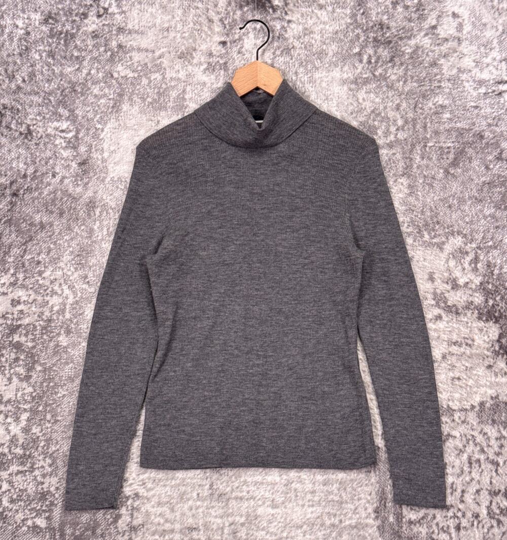 Banana Republic Featherweight Turtleneck Cashmere Sweater Large Womens Gray